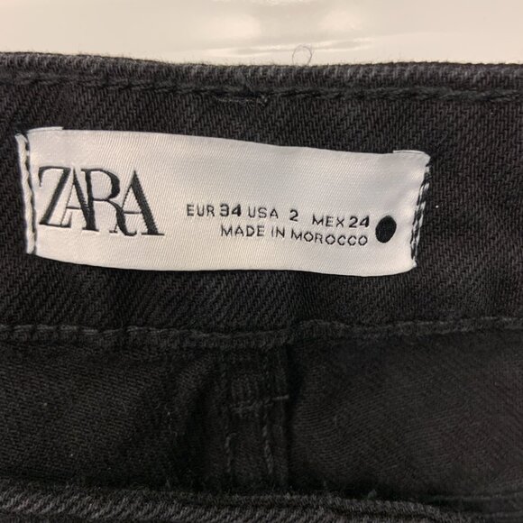 Women's Zara Black Slim Cargo Pants Trousers Jeans Denim Size US 2 - Picture 8 of 9